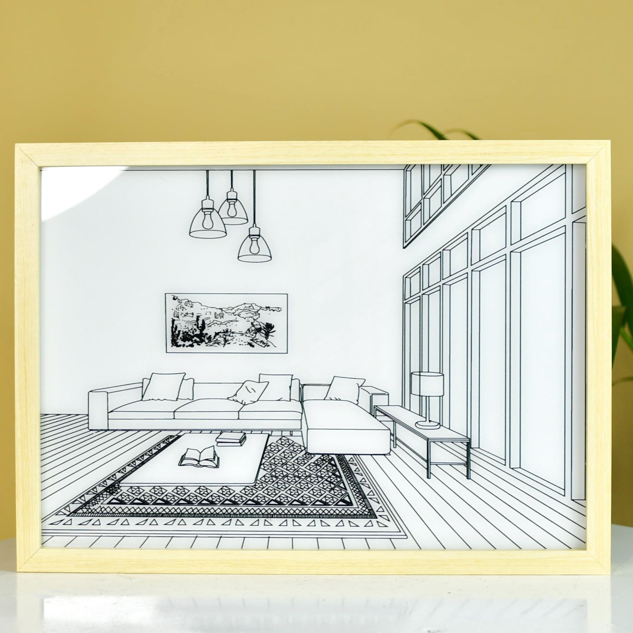 Mayii Illuminated Landscape Sofa Frame – LED Decor Photo Frame for Stylish Home Interiors and Gifts