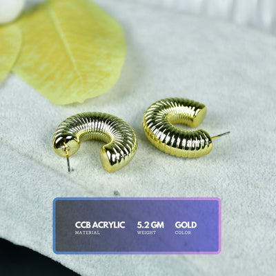 Mayii 3/4 Textured Round CCB Earrings – One Size