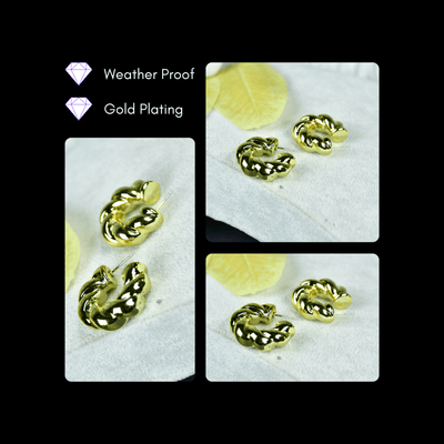Mayii 3/4 Twisted Textured Round CCB Earrings – One Size image 3