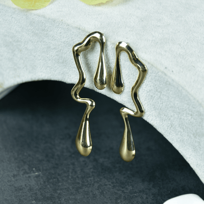 MAYII Abstract Gold Stainless Steel Earrings - One Size