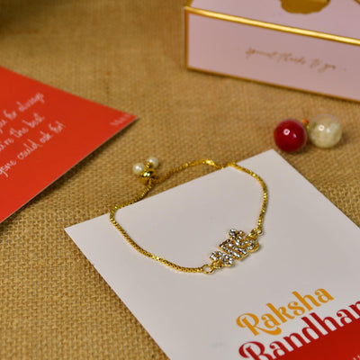 Mayii Exquisite BHAI Rakhi Pack of 1 with Roli Chawal and Greeting card combo for Raksha Bandhan and Gifting