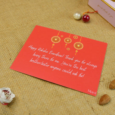 Mayii Exquisite Infinite Rakhi Pack of 1 with Roli Chawal and Greeting card combo for Raksha Bandhan and Gifting image 3