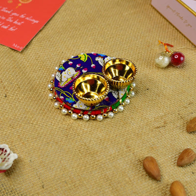 Mayii Exquisite Peacock Rakhi Pack of 1 with Roli Chawal and Greeting card combo for Raksha Bandhan and Gifting