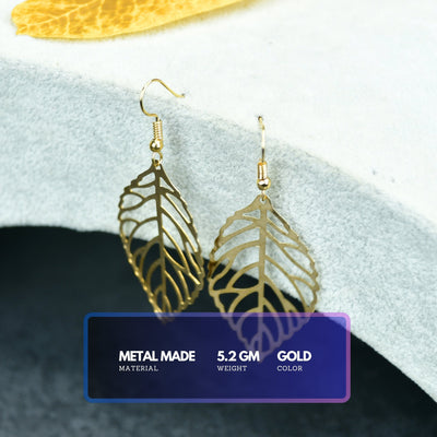 MAYII Floral Net Gold Stainless Steel Earrings -One Size image 3