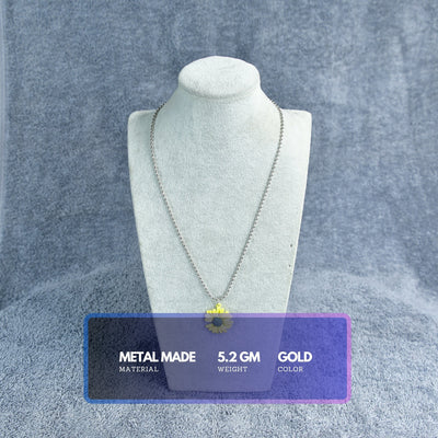 Mayii Flower Pendant Necklace Silver and Yellow Stainless Steel - One Size