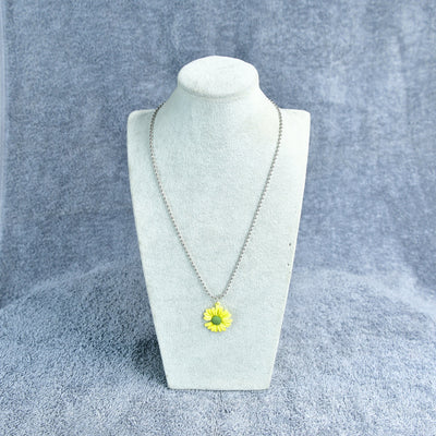 Mayii Flower Pendant Necklace Silver and Yellow Stainless Steel - One Size