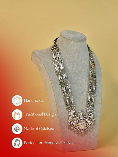 Mayii German Silver Necklace: Handcrafted God & Peacock Design