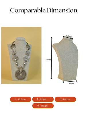 Mayii German Silver Necklace: Handcrafted Mandala Design image 4
