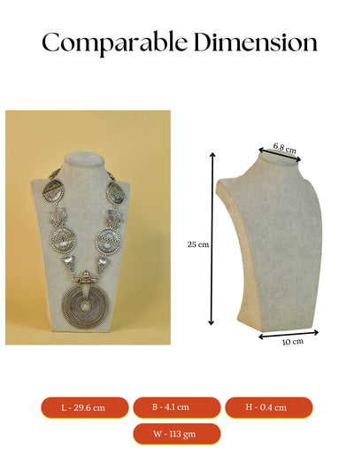 Mayii German Silver Necklace: Handcrafted Mandala Design