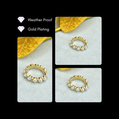 MAYII - Gold Bead Ring Stainless Steel - One Size