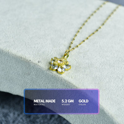 MAYII Gold Crystal Flower Necklace - Gold - Stainless Steel - One Size image 3