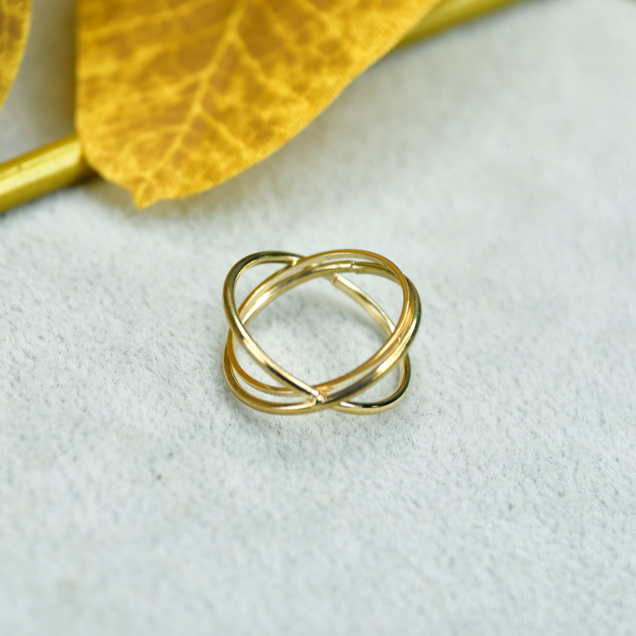 MAYII - Gold Orbit Line Ring Stainless Steel - One Size - Mayii - Mayii