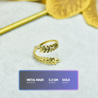 MAYII - Gold Petal Line Ring Stainless Steel - One Size