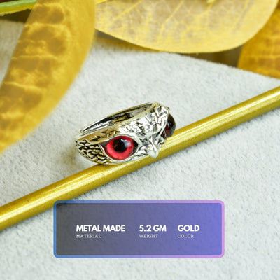 MAYII - Gold Red Eyed Owl Ring Stainless Steel - One Size image 3