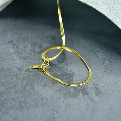 MAYII - Gold Scale Chained Necklace Stainless Steel - One Size