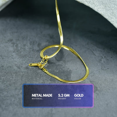 MAYII - Gold Scale Chained Necklace Stainless Steel - One Size