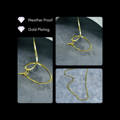 MAYII - Gold Scale Chained Necklace Stainless Steel - One Size