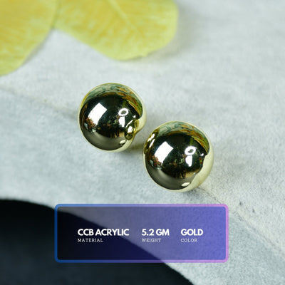 Mayii Golden Ball Shaped CCB Earrings – One Size image 3