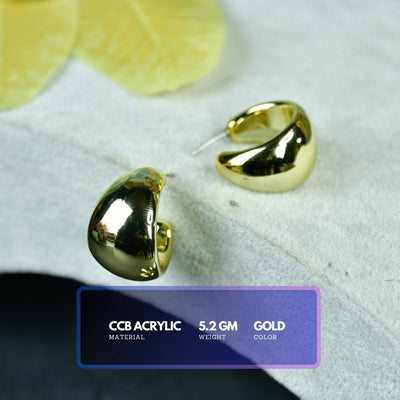 Mayii Golden Teardrop Crescent Flat Round CCB Earrings – One Size image 3