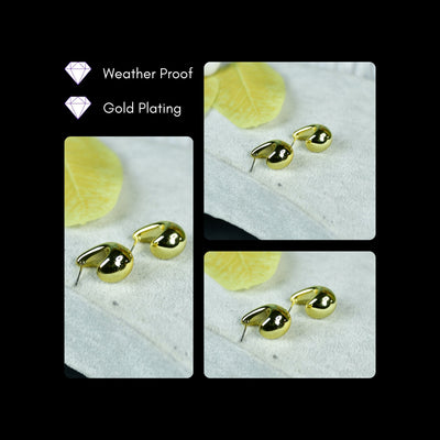 Mayii Golden Teardrop Crescent Round CCB Earrings – One Size image 3