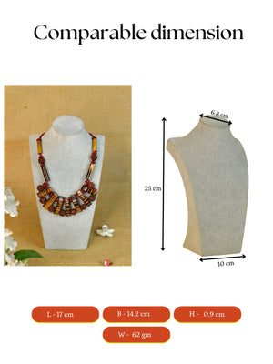 Mayii Handcrafted Bamboo & Rudraksha Necklace image 3