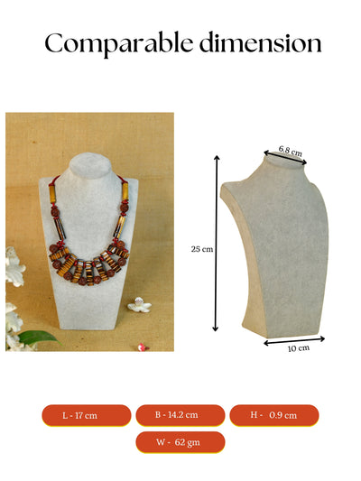 Mayii Handcrafted Bamboo & Rudraksha Necklace