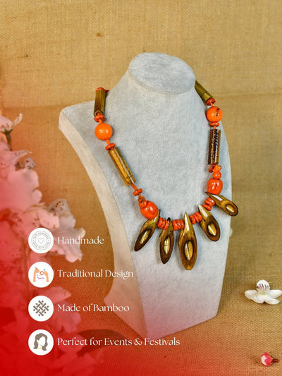 Mayii Handcrafted Bamboo Slice Necklace: Eco-Friendly Accessory