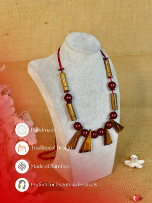 Mayii Handcrafted Bamboo Triangle Necklace: Eco-Friendly Design image 3