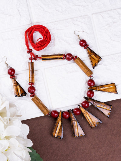 Mayii Handcrafted Bamboo Triangle Necklace: Eco-Friendly Design