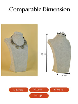 Mayii Handcrafted German Silver Choker with Water Drop Earrings image 4