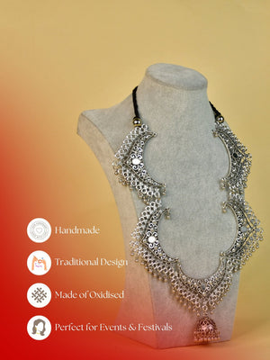 Mayii Handcrafted German Silver Necklace: Flower Petal Pattern image 3