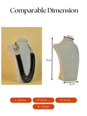 Mayii Handcrafted German Silver Necklace: Leaf Design with Beads image 4