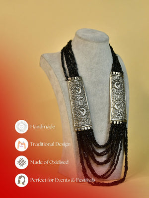 Mayii Handcrafted German Silver Necklace: Peacock Art & Beads image 3