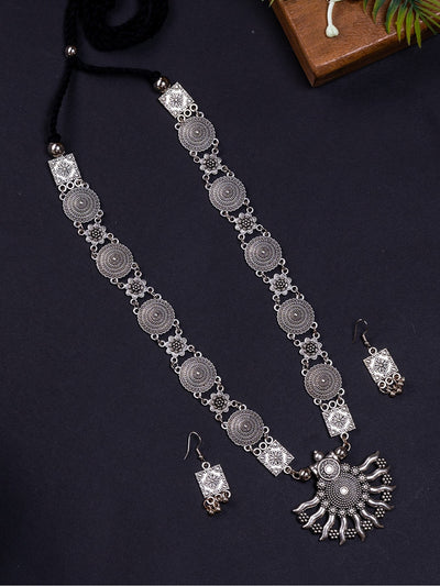 Mayii Handcrafted German Silver Necklace: Sun with Ten Rays
