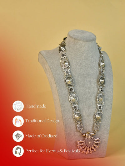 Mayii Handcrafted German Silver Necklace: Sun with Ten Rays