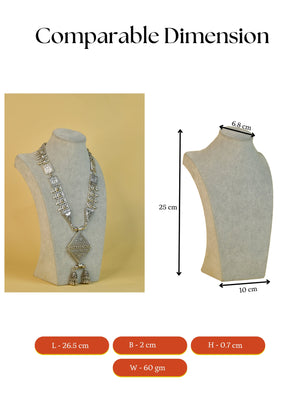 Mayii Handcrafted German Silver Rhombus Pendant with Dzi Beads image 4