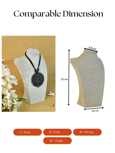 Mayii Handcrafted Terracotta Necklace: Large Flower Pendant