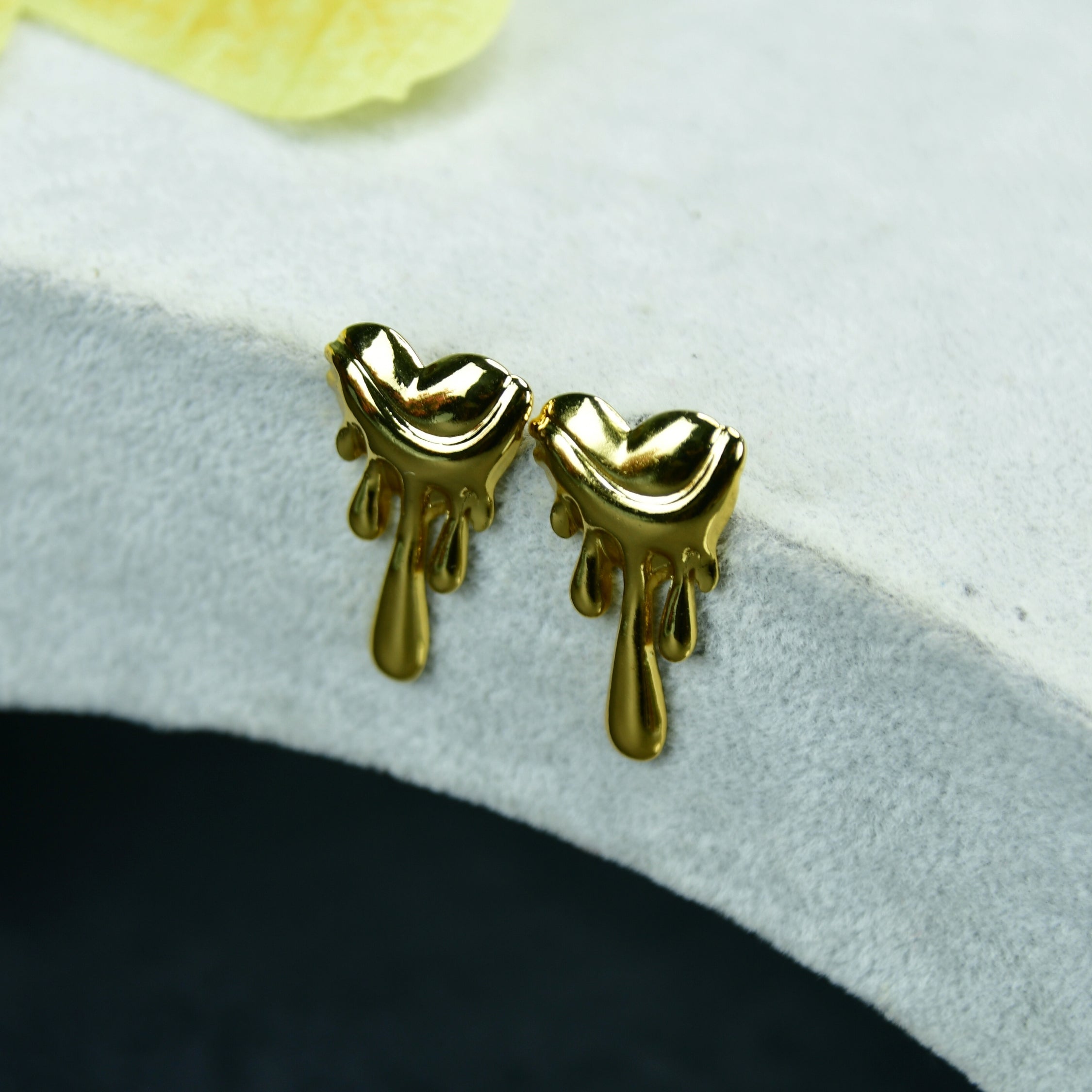 MAYII Melting Hearts Gold Stainless Steel Earrings - One Size - Mayii - Mayii