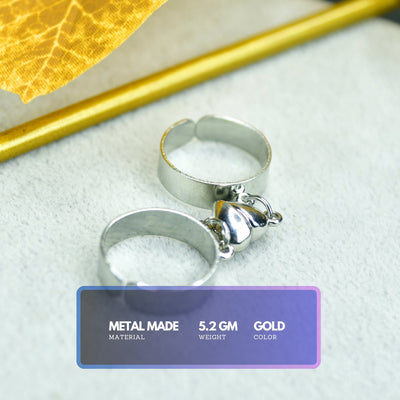 MAYII - Metal Half Heart Magnetic Ring Stainless Steel - One Size