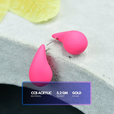 MAYII Pink CCB Tera Drop Earrings -One Size image 3