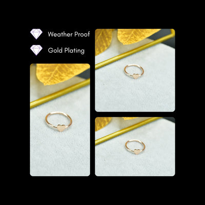 MAYII - Rose Gold Heart Ring Stainless Steel - One Size