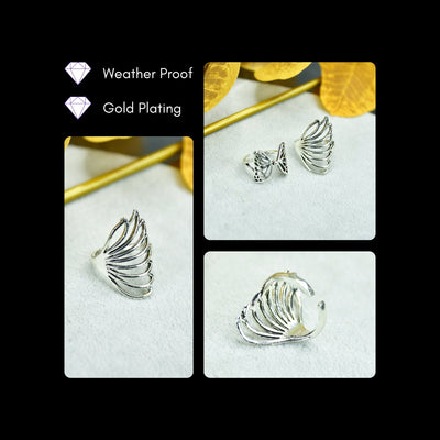 MAYII - Rose Silver Butterfly Ring Set Stainless Steel - One Size image 4