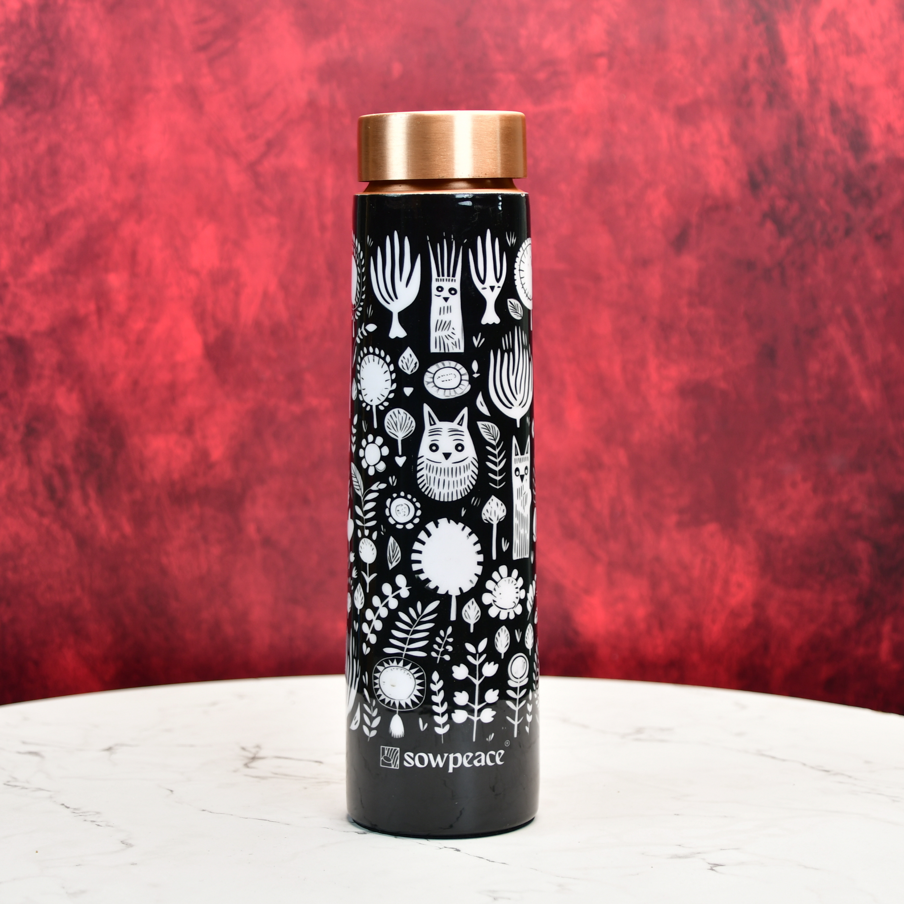 Mayii Noir Abstract Copper Bottle
