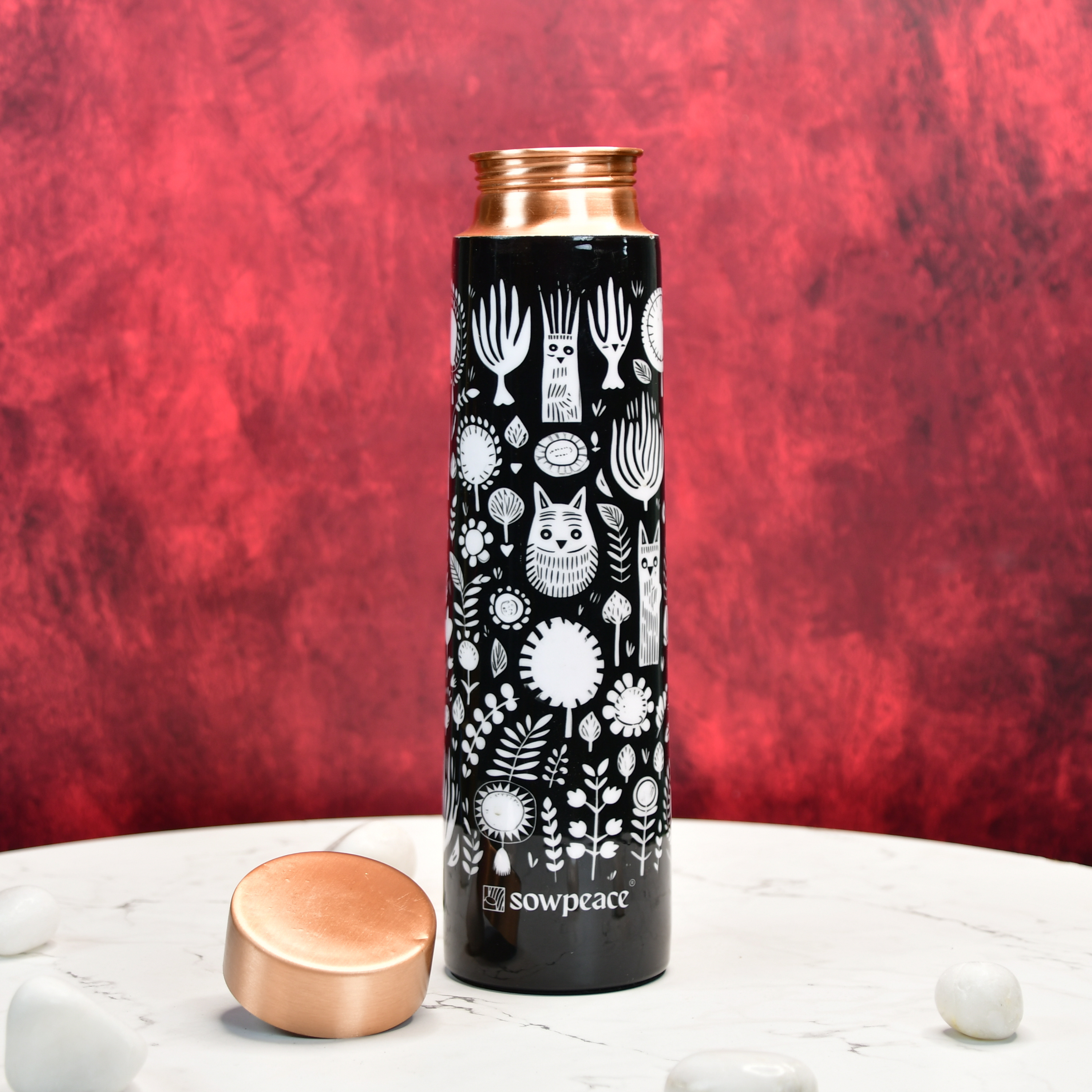 Mayii Noir Abstract Copper Bottle