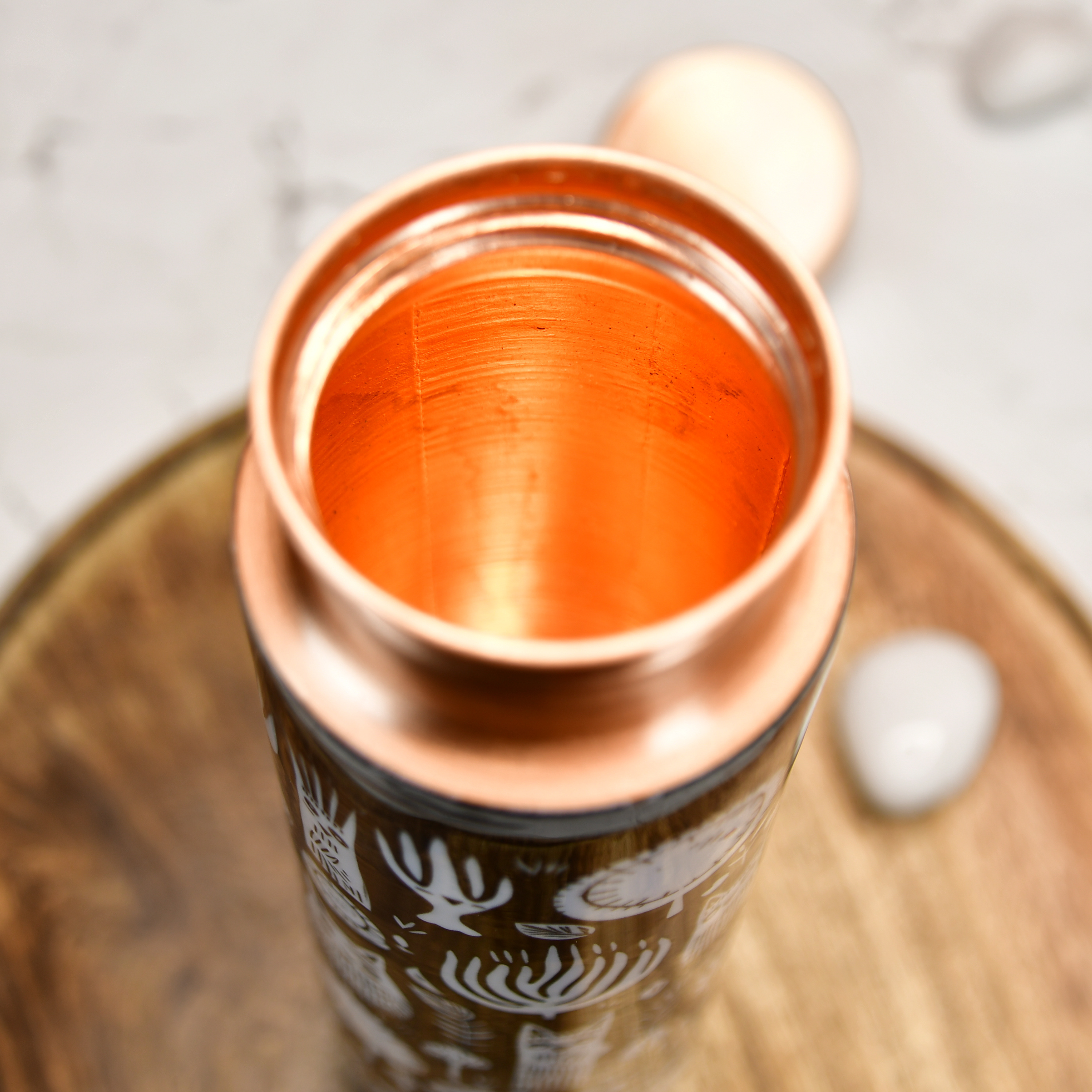Mayii Noir Abstract Copper Bottle