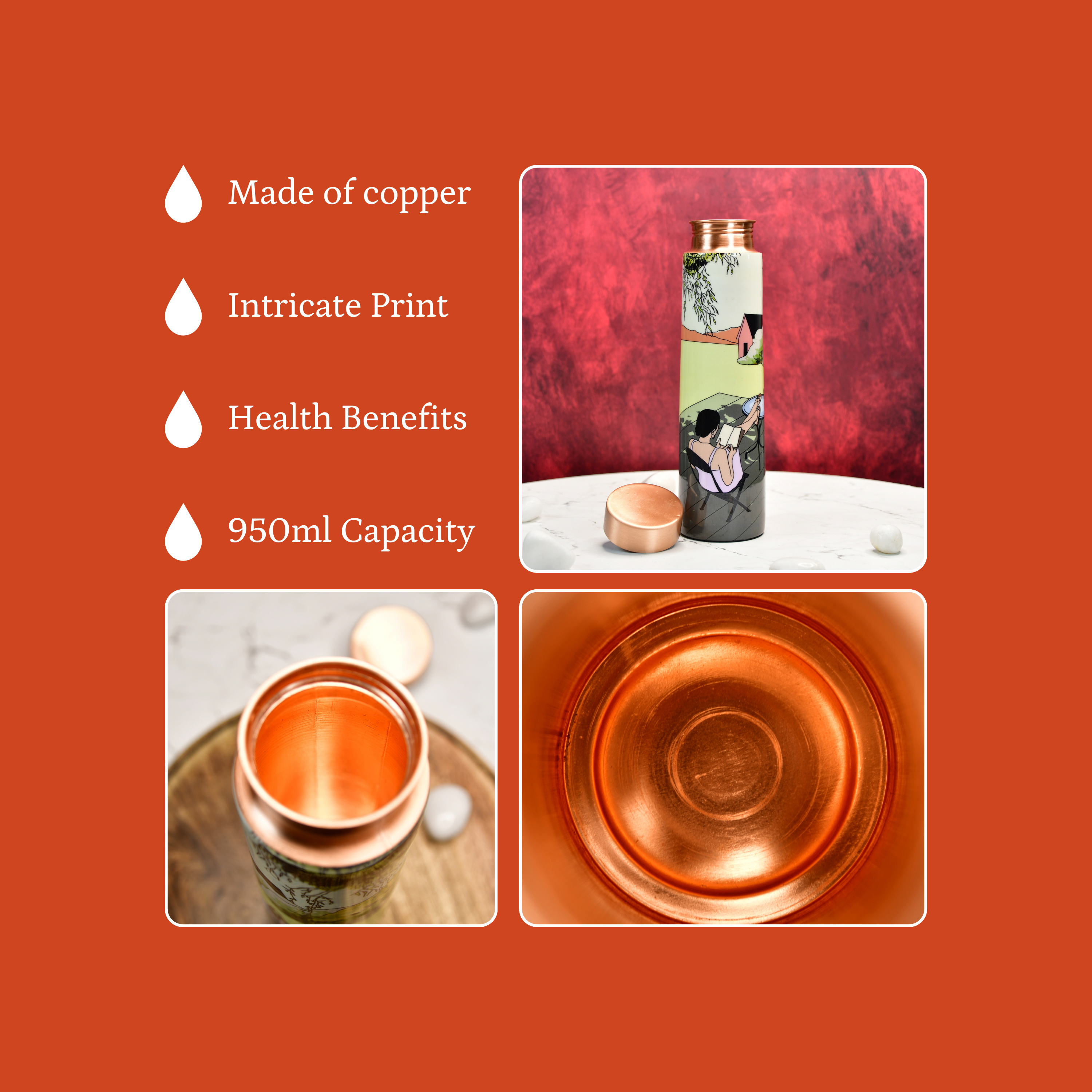 Mayii - Outdoor lawn-inspired stylish copper bottle