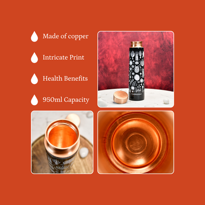 Mayii Noir Abstract Copper Bottle