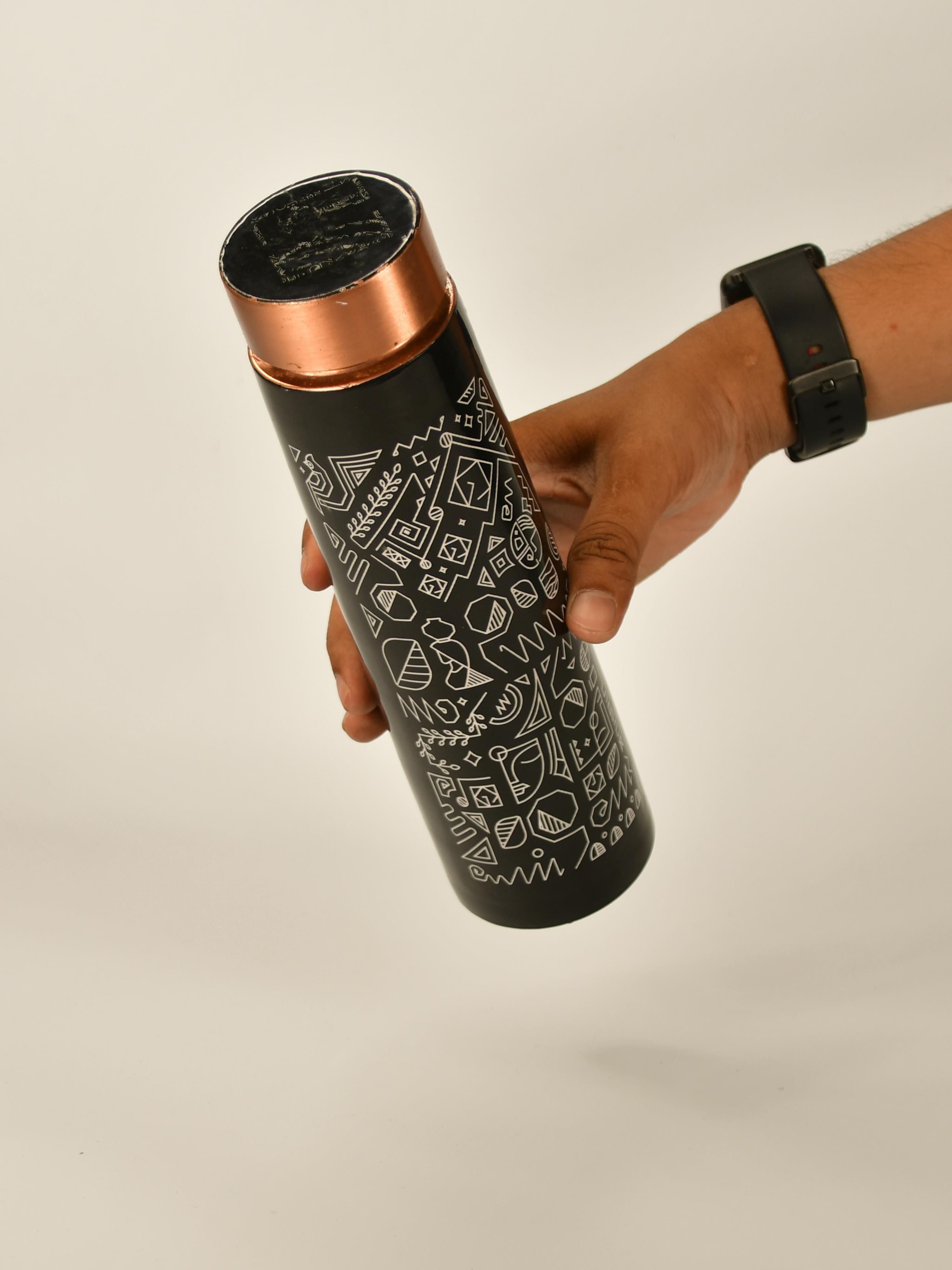 Mayii - Printed copper bottle showcasing indigenous artforms - Mayii