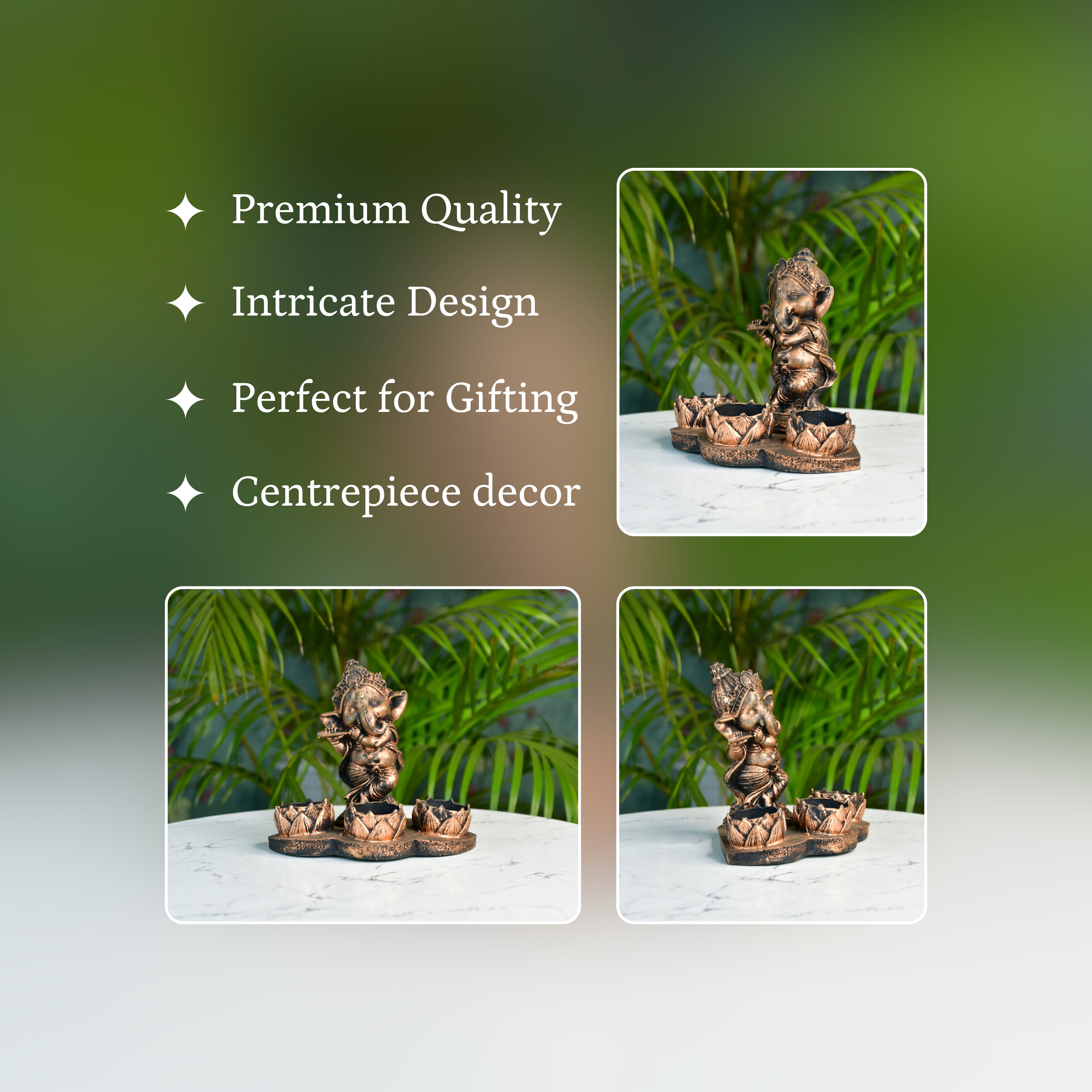 Ganesh Resin Candle Holder by Mayii - Artisan Home Decor & Showpiece