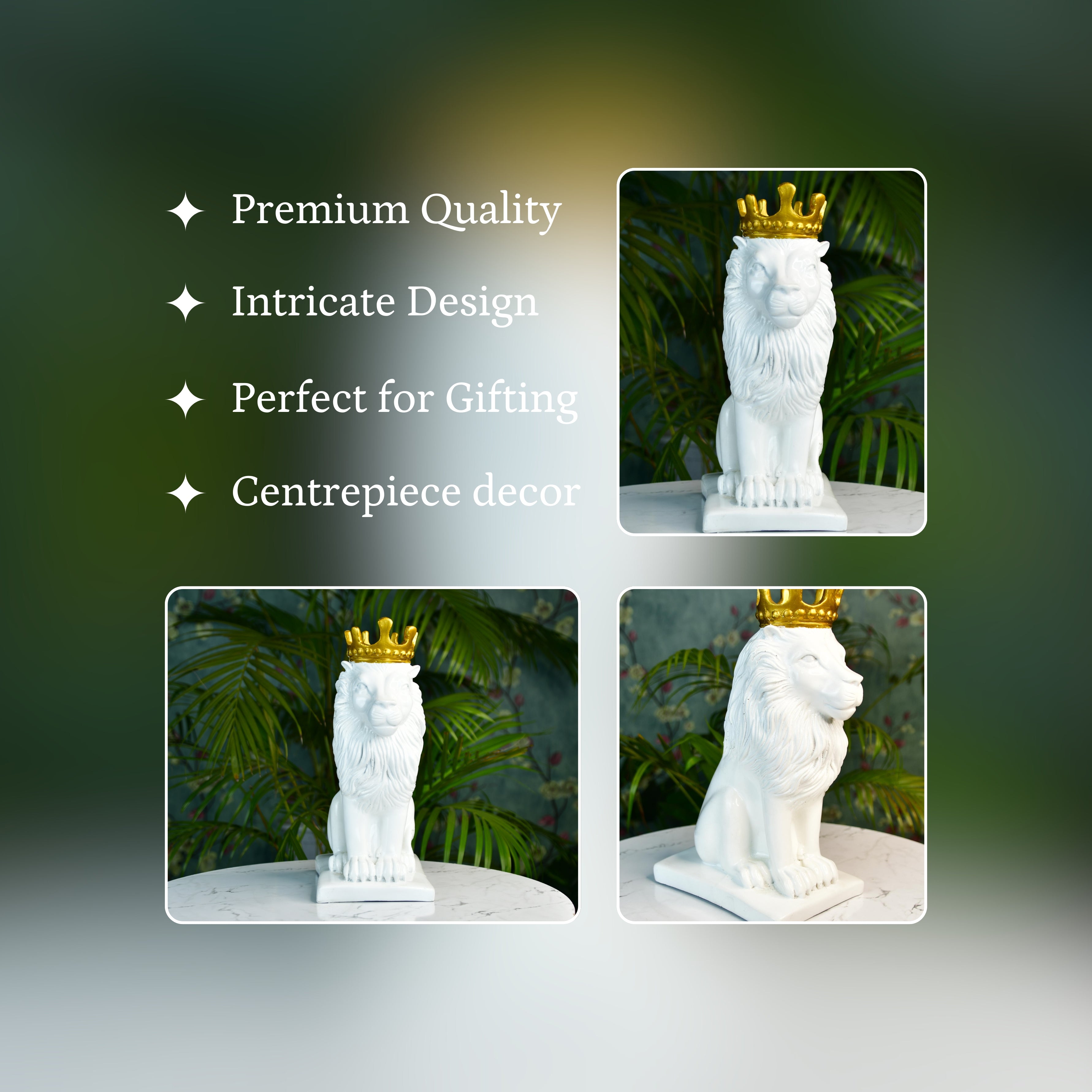 Mayii White Lion Showpiece